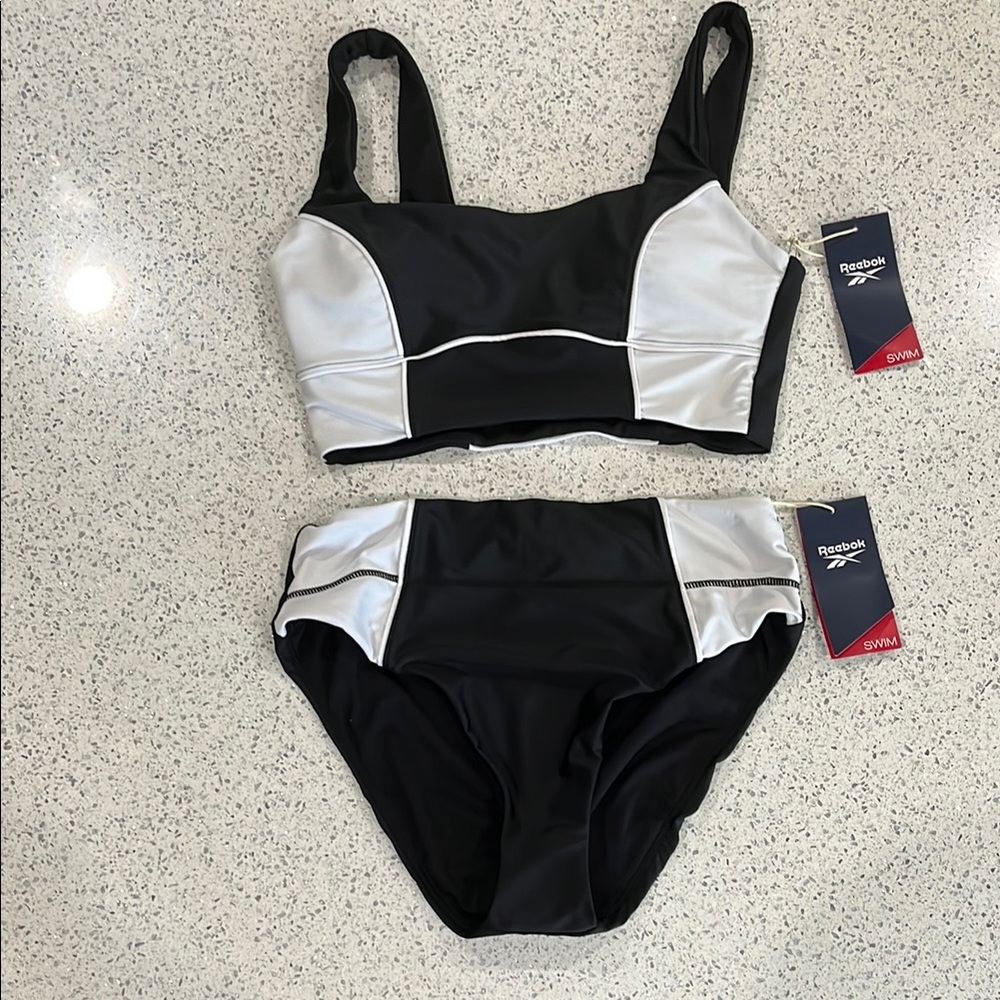 NWT Reebok Black and White Bathing Suit